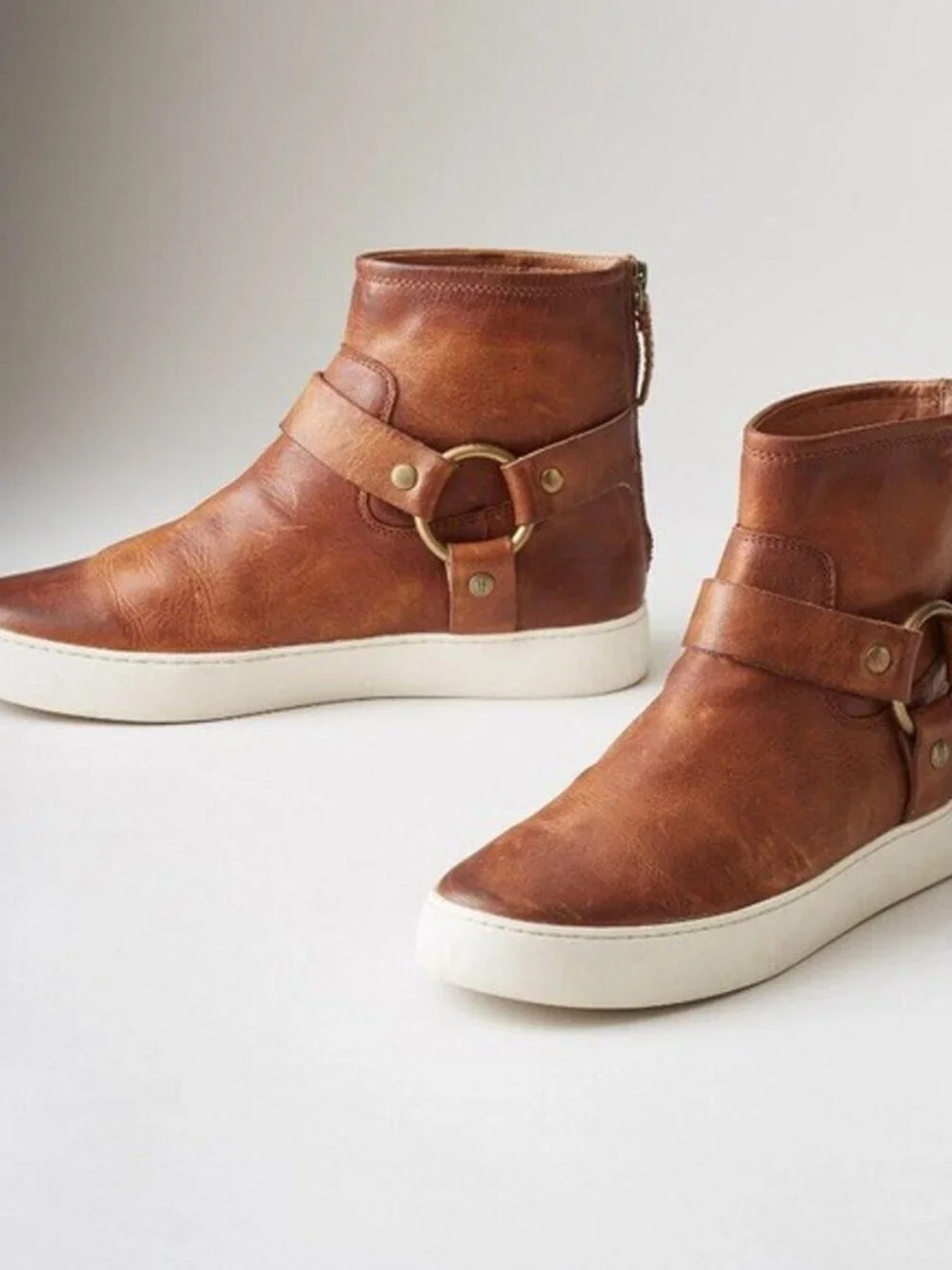 Frye Lena Harness Bootie Size 9 Womens Leather Boots Cognac NEW $298